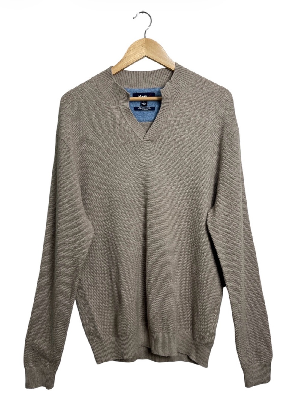 Johnnie-O Estaban Men’s L Sand Merino Wool Cashmere V-Neck Sweater
